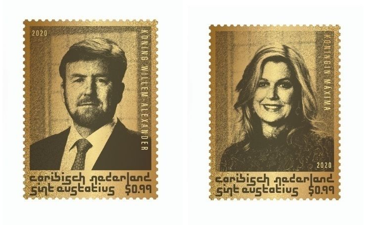 Gouden postzegel van Willem-Alexander en Maxima