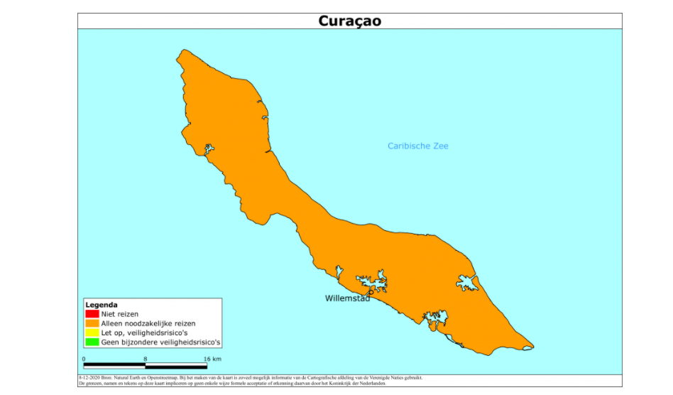 Reisadvies voor Curaçao code oranje