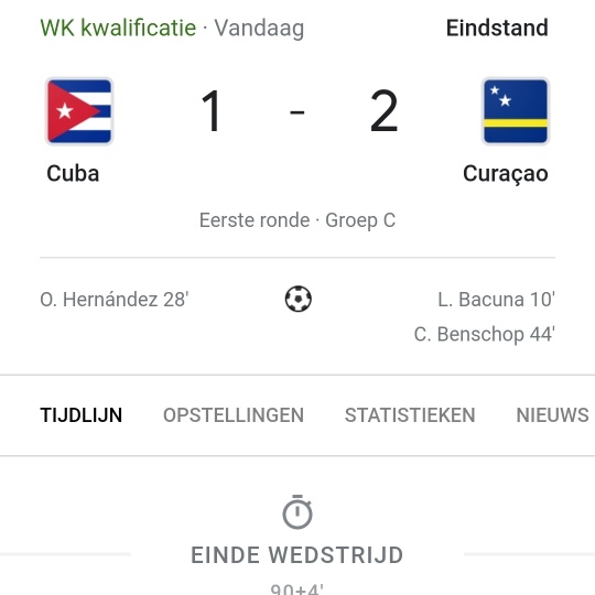 Curaçao wint ook tweede wedstrijd in WK-kwalificatie