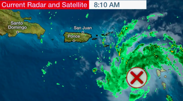 Tropische storm over Sint-Maarten, Saba en Sint-Eustatius